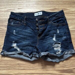 Daisy Blue Distressed Jean Shorts